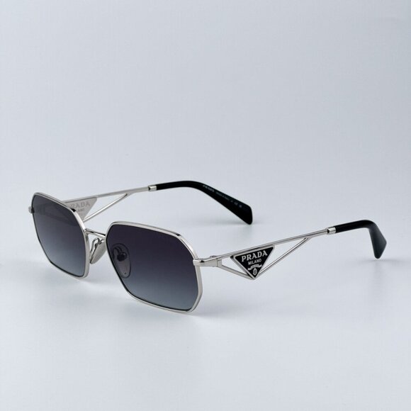 Prada Women BRAND NEW Sunglasses Silver Grey Gradient Geometric PRA51S 1BC90A main image 10